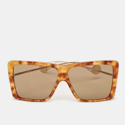 Pre-owned Gucci Tortoise Brown Gg0434s Square Sunglasses