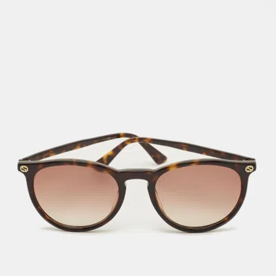 Pre-owned Gucci Tortoise Brown Gradient Gg00270 Round Sunglasses