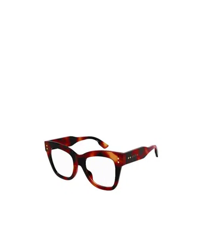 Gucci Tortoise-shell Cat-eye Eyeglasses In Red