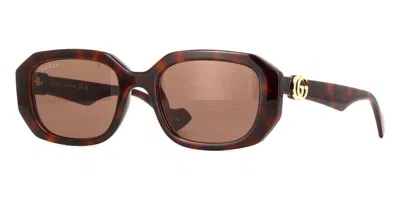 Pre-owned Gucci Tortoise Square Frame Sunglassesfr) In Dark Havana/brown (gg1535s/002