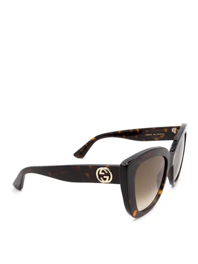 Gucci Tortoiseshell Acetate Cat Eye Sunglasses