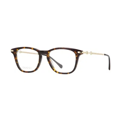 Gucci Tortoiseshell Acetate Square Eyeglasses In Brown