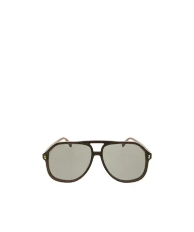 Gucci Tortoiseshell Aviator-frame Sunglasses In Gray