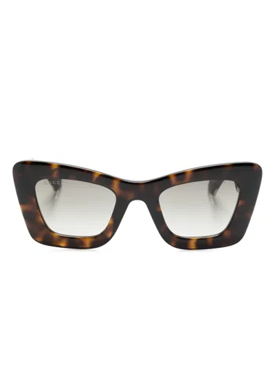 Gucci Tortoiseshell Cat-eye Sunglasses In Brown