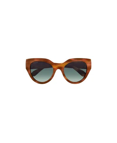 Gucci Tortoiseshell-effect Cat Eye-frame Sunglasses In Brown