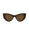 Gucci Tortoiseshell-effect Cat-eye Sunglasses In Green