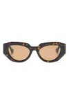 Gucci Tortoiseshell-effect Geometric-frame Glasses In Brown