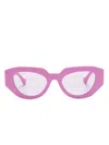 Gucci Tortoiseshell-effect Geometric-frame Glasses In Pink
