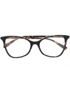 Gucci Tortoiseshell-effect Gg Glasses In Braun