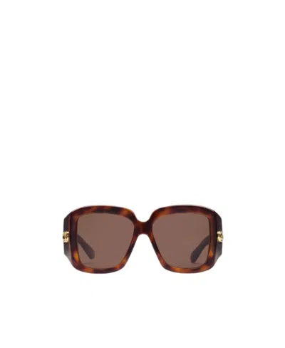 Gucci Tortoiseshell-effect Logo-plaque Sunglasses In Brown