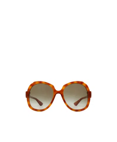 Gucci Tortoiseshell-effect Round-frame Sunglasses In Brown