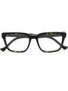 Gucci Tortoiseshell Effect Square-frame Glasses In Braun
