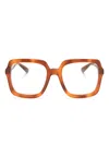 Gucci Tortoiseshell Square-frame Glasses In Brown
