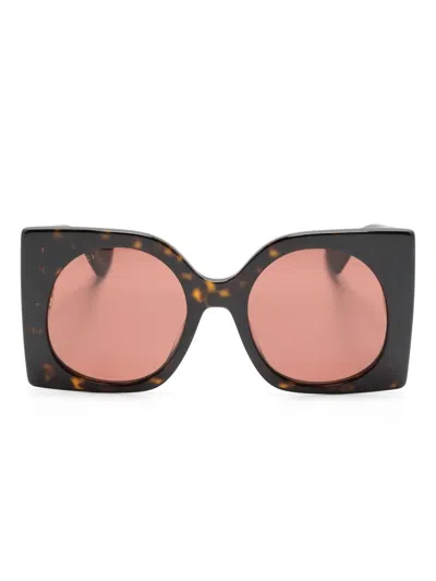 Gucci Square-frame Sunglasses In Braun