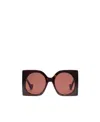 Gucci Tortoiseshell-effect Square-frame Sunglasses In Pink