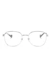 Gucci Tortoiseshell-effect Square Glasses In Silver