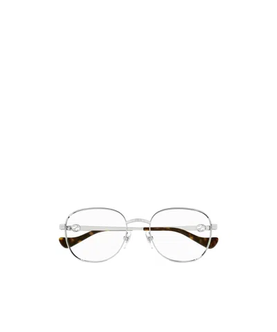 Gucci Rectangle Frame Glasses In 001 Gold Gold Transparent