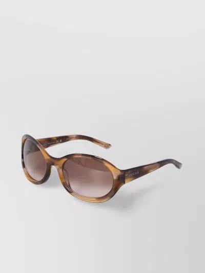 Gucci Tortoiseshell Frame Circular Sunglasses In Brown