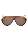 Gucci Tortoiseshell Navigator-frame Sunglasses In Brown