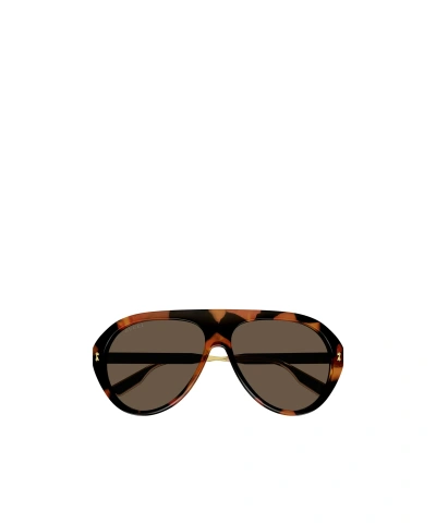GUCCI GUCCI EYEWEAR AVIATOR FRAME SUNGLASSES