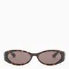 Gucci Oval-frame Sunglasses In Brown