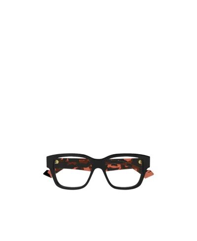 Gucci Tortoiseshell Rectangle-frame Glasses In Black