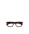 Gucci Tortoiseshell Rectangle-frame Glasses In Black