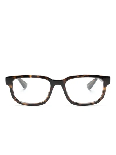 Gucci Tortoiseshell Rectangle-frame Glasses In Brown
