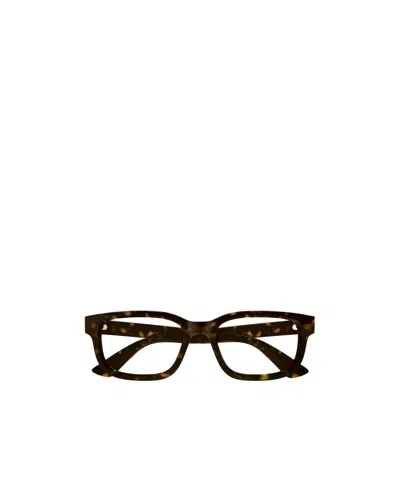 Gucci Tortoiseshell Rectangle-frame Glasses In Brown