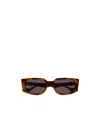 Gucci Tortoiseshell Rectangle-frame Sunglasses In Black