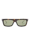 Gucci Interlocking G Logo-engraved Rectangle-frame Sunglasses In Brown