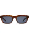 Gucci Logo-engraved Rectangle-frame Sunglasses In Brown