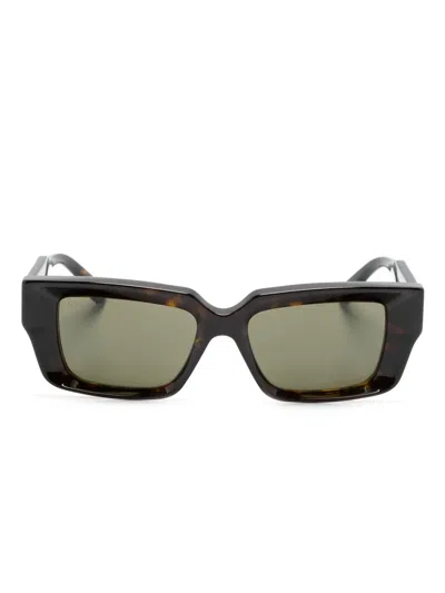 Gucci Tortoiseshell Rectangle-frame Sunglasses In Brown