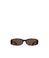 Gucci Tortoiseshell Rectangle-frame Sunglasses In Brown