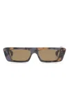 Gucci Tortoiseshell Rectangle-frame Sunglasses In Purple