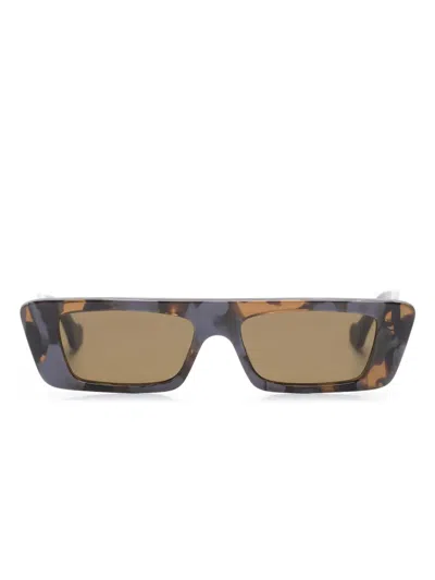 Gucci Tortoiseshell Rectangle-frame Sunglasses In Purple
