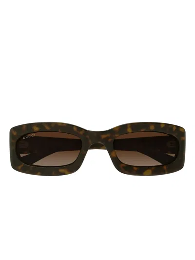 Gucci Tortoiseshell Rectangle Sunglasses