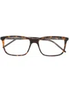 Gucci Tortoiseshell Rectangular-frame Glasses In Brown