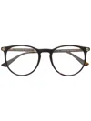 Gucci Tortoiseshell Round-frame Glasses In Black