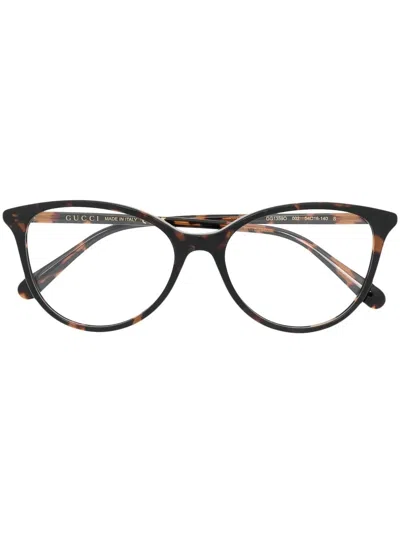 Gucci Tortoiseshell Round-frame Glasses In Brown