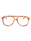 Gucci Tortoiseshell Round-frame Glasses In Brown