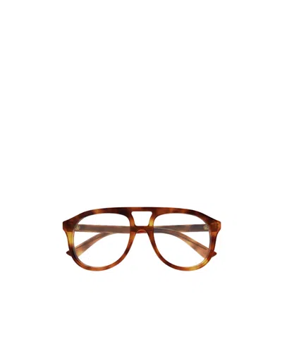 Gucci Tortoiseshell Round-frame Glasses In Brown
