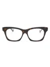Gucci Tortoiseshell Square-frame Glasses In Brown