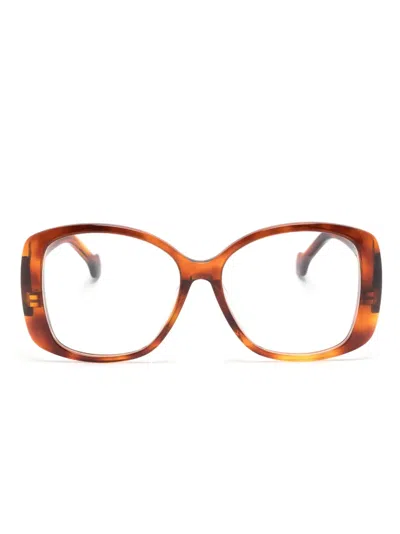 Gucci Tortoiseshell Square-frame Glasses In Brown