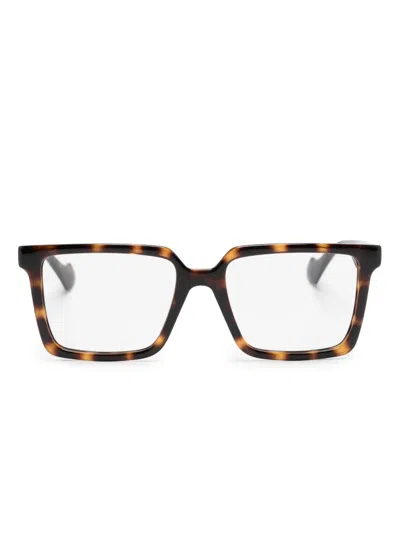 Gucci Tortoiseshell Square-frame Glasses In Brown