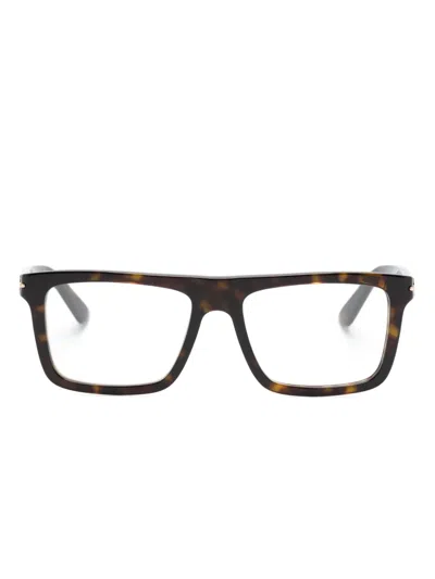 Gucci Tortoiseshell Square-frame Glasses In Brown