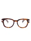 Gucci Tortoiseshell Square-frame Glasses In Brown