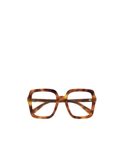 Gucci Tortoiseshell Square-frame Glasses In Brown