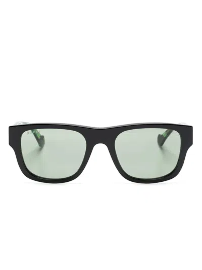 Gucci Tortoiseshell Square-frame Sunglasses In Black