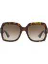 Gucci Tortoiseshell Square-frame Sunglasses In Brown